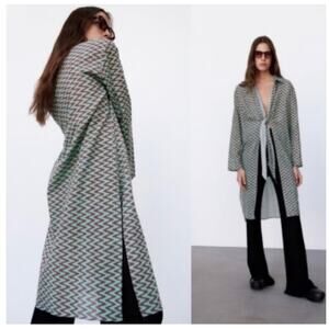 Zara‎ Lissie Shirt Printed Tunic Long Sleeve Blouse Boho Bloggers Favorite Small